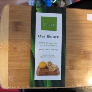 Bamboo bar board. Mini cutting board. Brand new in shrink wrap. 8”L X 6”W 1/2”D